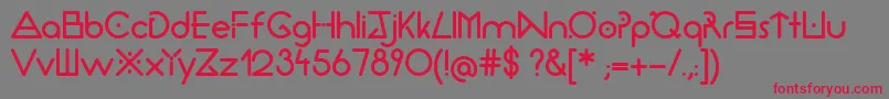 フォントThirtyseconds – 赤い文字の灰色の背景