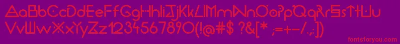 フォントThirtyseconds – 紫の背景に赤い文字