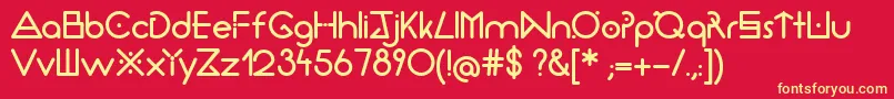 Thirtyseconds Font – Yellow Fonts on Red Background