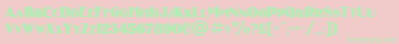 BinnerDi Font – Green Fonts on Pink Background