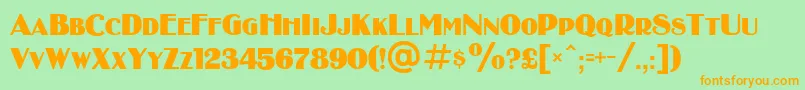 BinnerDi Font – Orange Fonts on Green Background