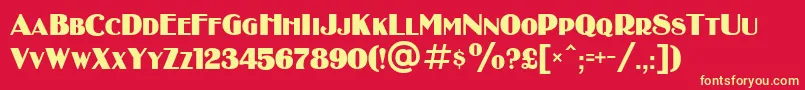 BinnerDi Font – Yellow Fonts on Red Background