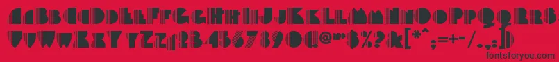 Fonte Backstagepassnf – fontes pretas em um fundo vermelho