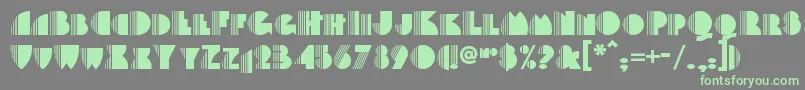 Backstagepassnf-Schriftart – Grüne Schriften auf grauem Hintergrund