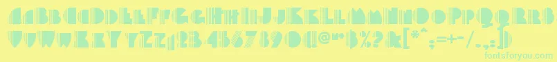 Backstagepassnf Font – Green Fonts on Yellow Background