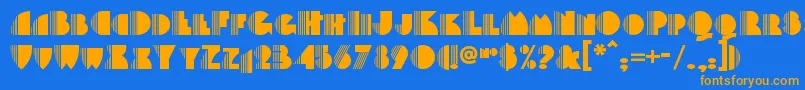 Шрифт Backstagepassnf – оранжевые шрифты на синем фоне