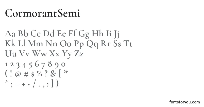 Schriftart CormorantSemi – Alphabet, Zahlen, spezielle Symbole