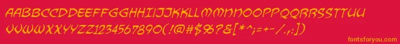 DragonbonesbbItal Font – Orange Fonts on Red Background