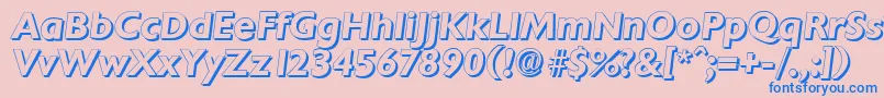 ChantillyshadowBolditalic-Schriftart – Blaue Schriften auf rosa Hintergrund