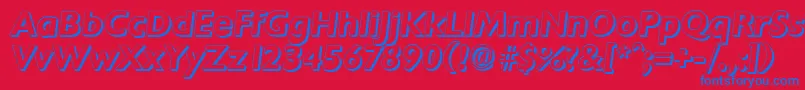 ChantillyshadowBolditalic Font – Blue Fonts on Red Background