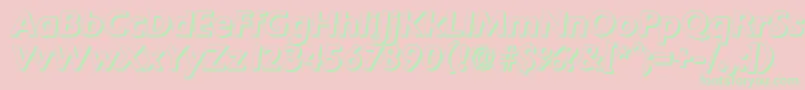 フォントChantillyshadowBolditalic – ピンクの背景に緑の文字