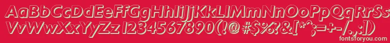 ChantillyshadowBolditalic Font – Green Fonts on Red Background