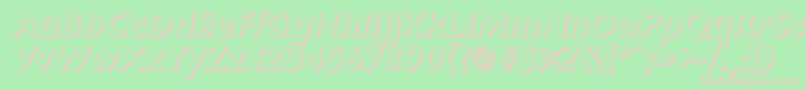 ChantillyshadowBolditalic Font – Pink Fonts on Green Background