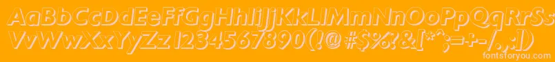 ChantillyshadowBolditalic Font – Pink Fonts on Orange Background