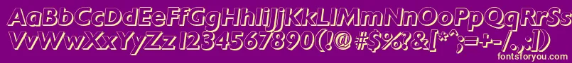 ChantillyshadowBolditalic-Schriftart – Gelbe Schriften auf violettem Hintergrund