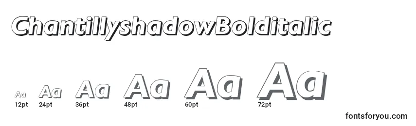 ChantillyshadowBolditalic Font Sizes