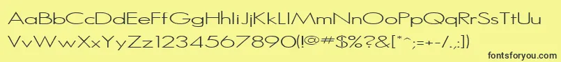 Sanlite-Schriftart – Schwarze Schriften auf gelbem Hintergrund