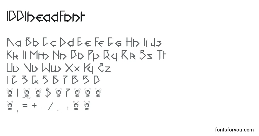 Schriftart 1001headFont – Alphabet, Zahlen, spezielle Symbole