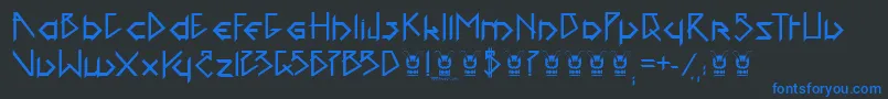 Czcionka 1001headFont – niebieskie czcionki na czarnym tle