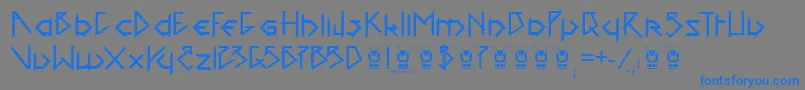 1001headFont-Schriftart – Blaue Schriften auf grauem Hintergrund