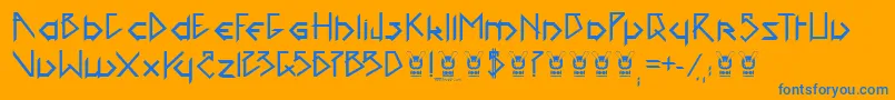 1001headFont Font – Blue Fonts on Orange Background