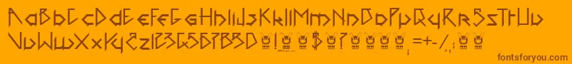 Czcionka 1001headFont – brązowe czcionki na pomarańczowym tle