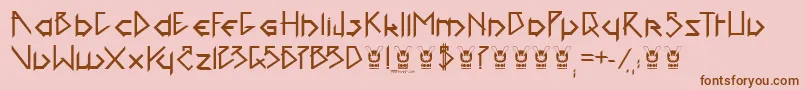 1001headFont Font – Brown Fonts on Pink Background