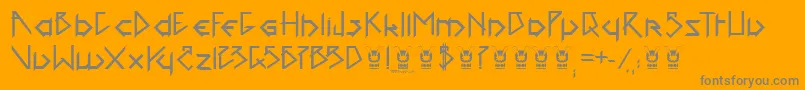 1001headFont-fontti – harmaat kirjasimet oranssilla taustalla