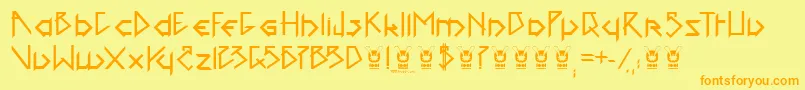 フォント1001headFont – オレンジの文字が黄色の背景にあります。