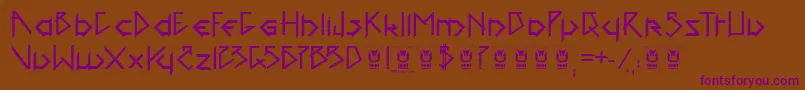 1001headFont Font – Purple Fonts on Brown Background