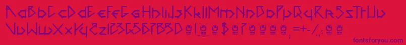 1001headFont Font – Purple Fonts on Red Background