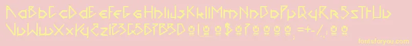 1001headFont Font – Yellow Fonts on Pink Background