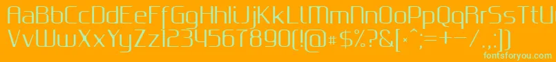 GputeksRegular Font – Green Fonts on Orange Background