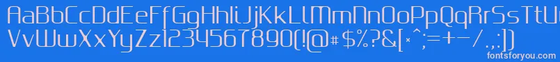 GputeksRegular Font – Pink Fonts on Blue Background