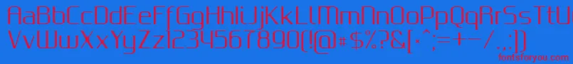 GputeksRegular Font – Red Fonts on Blue Background