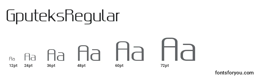 GputeksRegular Font Sizes