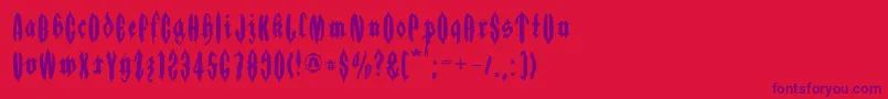 フォントApplesauce01 – 赤い背景に紫のフォント
