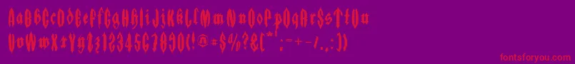 Applesauce01 Font – Red Fonts on Purple Background