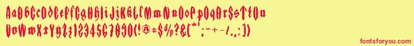 フォントApplesauce01 – 赤い文字の黄色い背景
