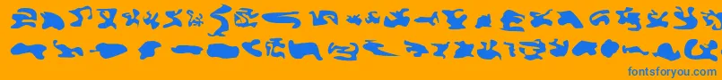 Cisfcamouflagekit Font – Blue Fonts on Orange Background