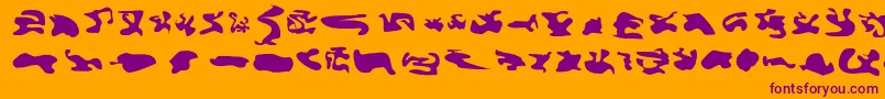 Cisfcamouflagekit-fontti – violetit fontit oranssilla taustalla