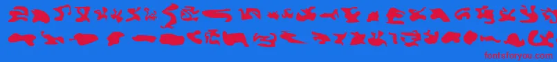 Cisfcamouflagekit-fontti – punaiset fontit sinisellä taustalla