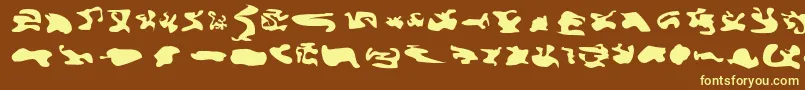 Cisfcamouflagekit-Schriftart – Gelbe Schriften auf braunem Hintergrund