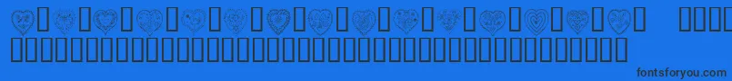 KrAllHeart Font – Black Fonts on Blue Background