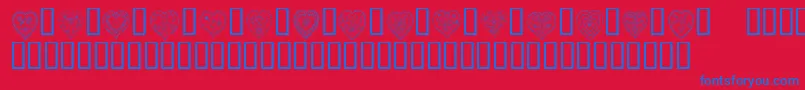 KrAllHeart-Schriftart – Blaue Schriften auf rotem Hintergrund