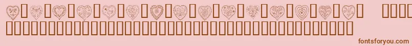 KrAllHeart Font – Brown Fonts on Pink Background