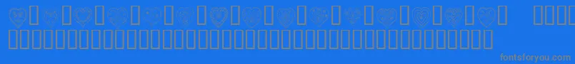 KrAllHeart-Schriftart – Graue Schriften auf blauem Hintergrund