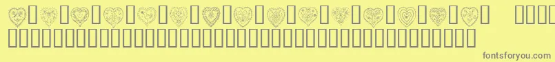 KrAllHeart Font – Gray Fonts on Yellow Background