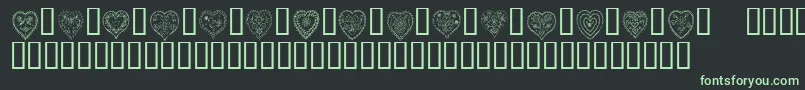 KrAllHeart Font – Green Fonts on Black Background
