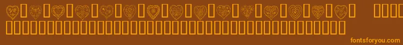 KrAllHeart Font – Orange Fonts on Brown Background